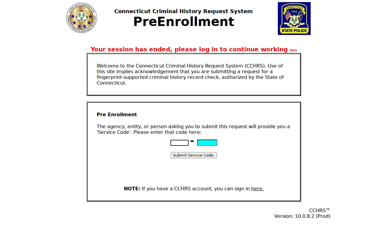 Hamden criminal records CCHRS pre-enrollment