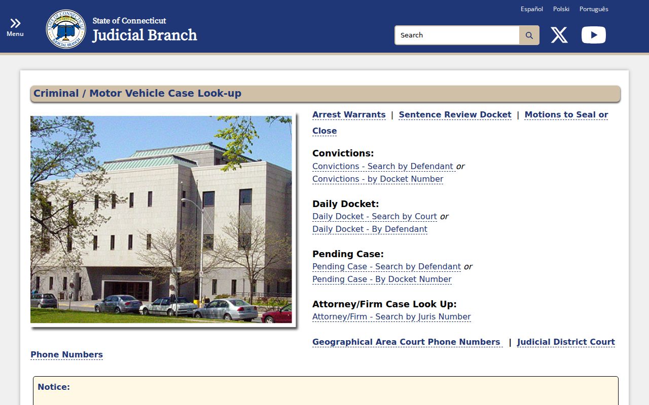 Hamden criminal history court case lookup