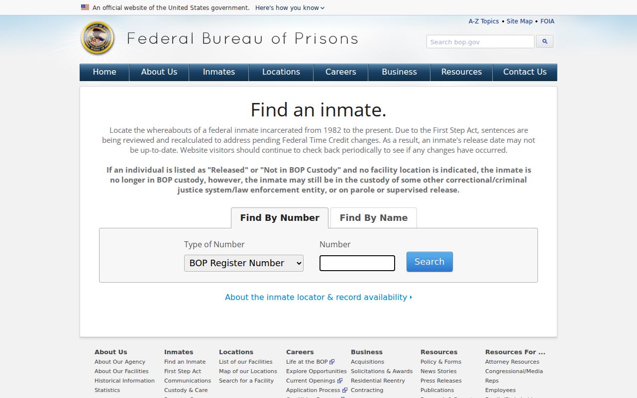 Hamden criminal records federal inmate locator
