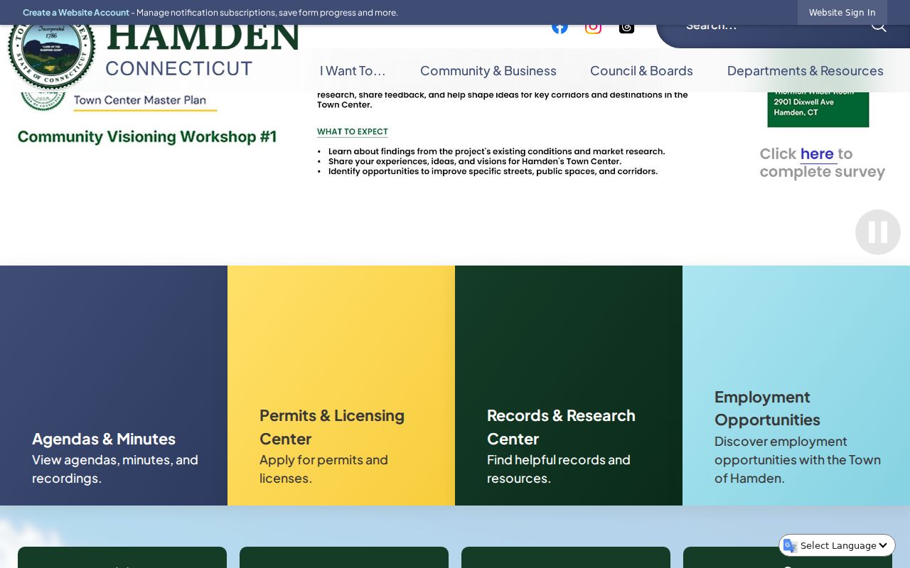 Official Town of Hamden online portal